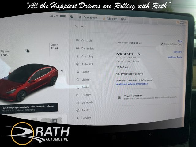 2018 Tesla Model 3 Long Range Battery